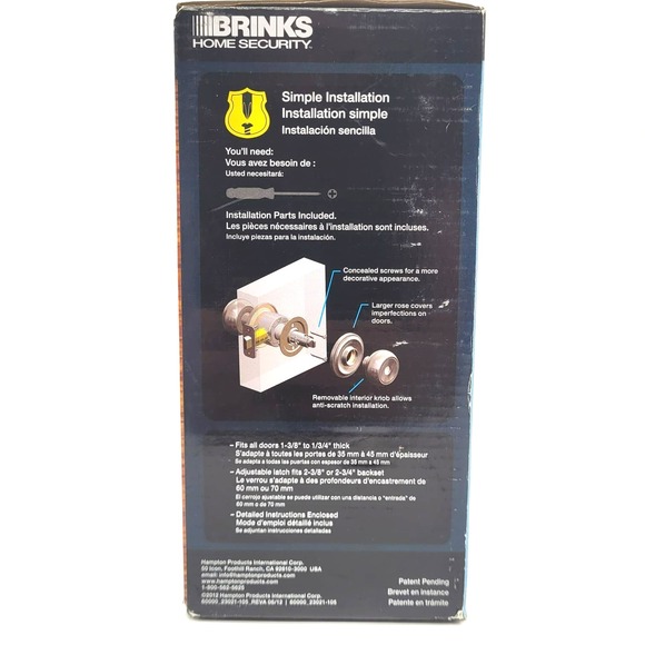 Brinks Stafford Style Polished Brass Interior Locking Push Pull Rotate‎ Knob - Picture 6 of 8